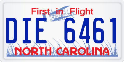 NC license plate DIE6461