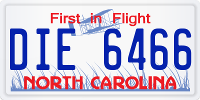 NC license plate DIE6466