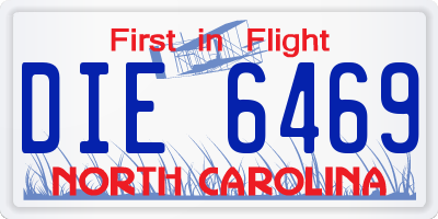 NC license plate DIE6469