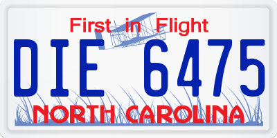 NC license plate DIE6475