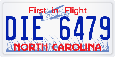 NC license plate DIE6479