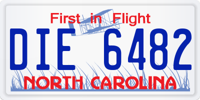 NC license plate DIE6482