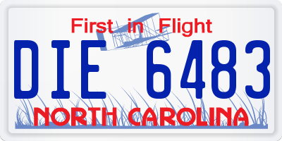 NC license plate DIE6483