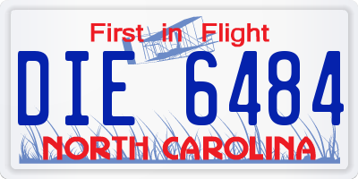 NC license plate DIE6484