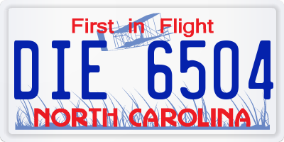 NC license plate DIE6504