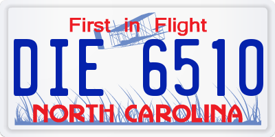 NC license plate DIE6510