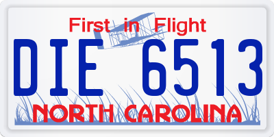 NC license plate DIE6513