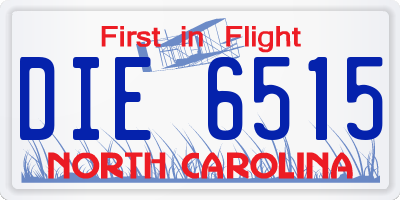 NC license plate DIE6515