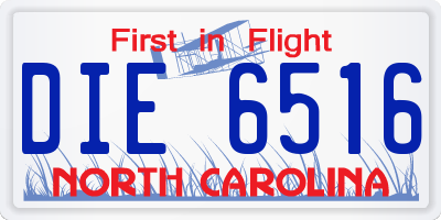 NC license plate DIE6516