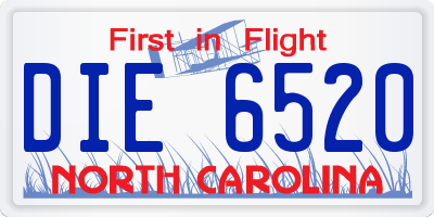 NC license plate DIE6520