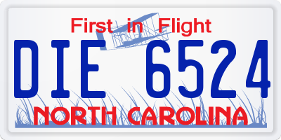 NC license plate DIE6524