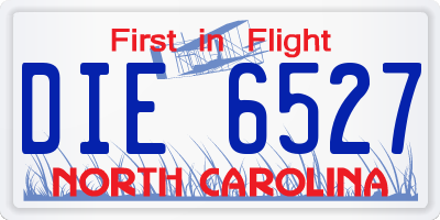 NC license plate DIE6527