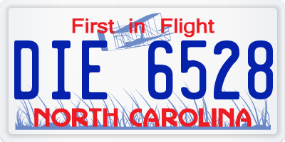 NC license plate DIE6528