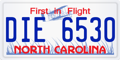NC license plate DIE6530