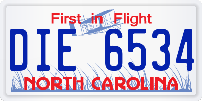 NC license plate DIE6534