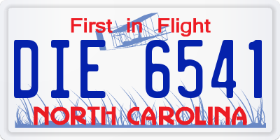 NC license plate DIE6541