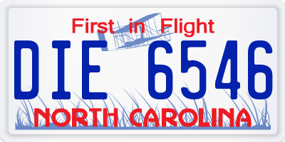 NC license plate DIE6546