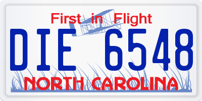 NC license plate DIE6548