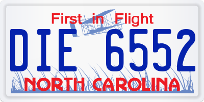 NC license plate DIE6552