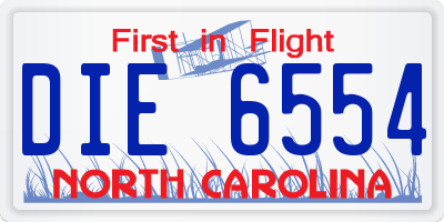 NC license plate DIE6554