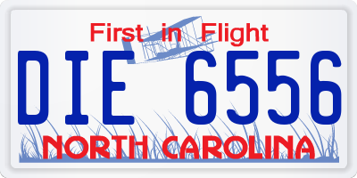 NC license plate DIE6556