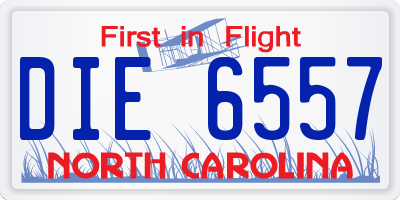 NC license plate DIE6557