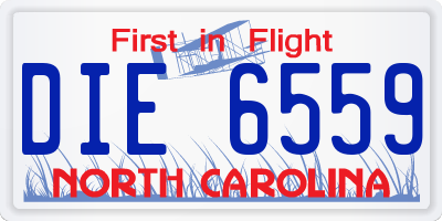 NC license plate DIE6559
