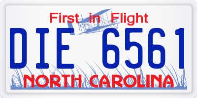 NC license plate DIE6561