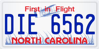 NC license plate DIE6562