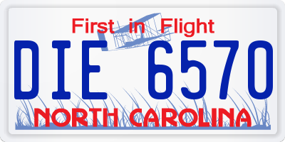 NC license plate DIE6570