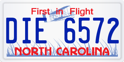 NC license plate DIE6572