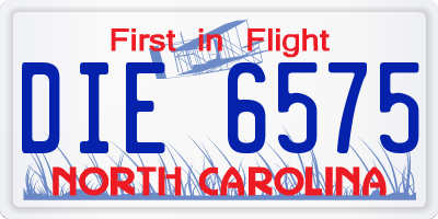 NC license plate DIE6575