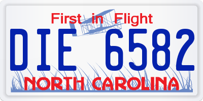 NC license plate DIE6582