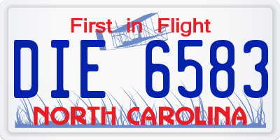 NC license plate DIE6583