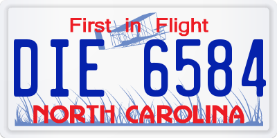 NC license plate DIE6584