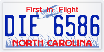 NC license plate DIE6586