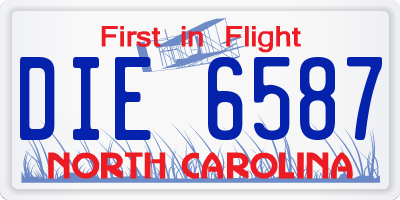 NC license plate DIE6587