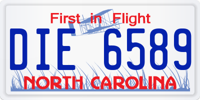 NC license plate DIE6589