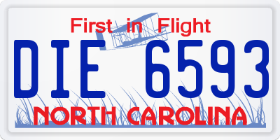 NC license plate DIE6593