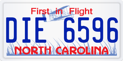 NC license plate DIE6596