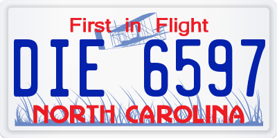 NC license plate DIE6597
