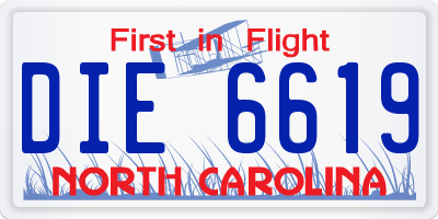 NC license plate DIE6619