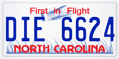 NC license plate DIE6624