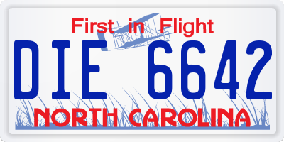 NC license plate DIE6642