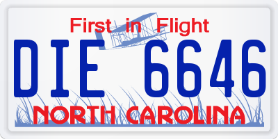 NC license plate DIE6646