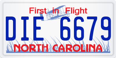 NC license plate DIE6679