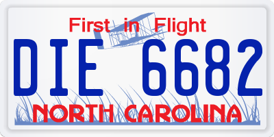 NC license plate DIE6682
