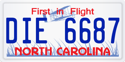 NC license plate DIE6687