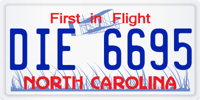 NC license plate DIE6695