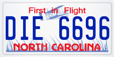 NC license plate DIE6696